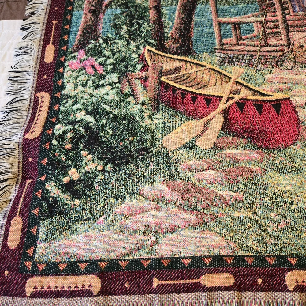 Crown Crafts Fishing Lodge Tapestry
